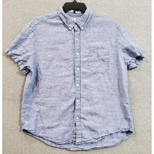 J.Crew Baird McNutt Irish Linen Shirt Mens XL Blue Classic‎ Fit Light Outdoor